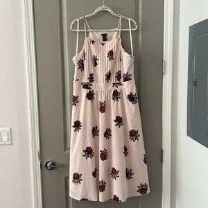 Ann Taylor Factory Halter Pink Floral Sundress Size 14